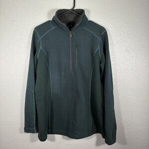 Kuhl Mountain Culture 1/4 Zip Pullover Sweater Mens Size Large Green EUC